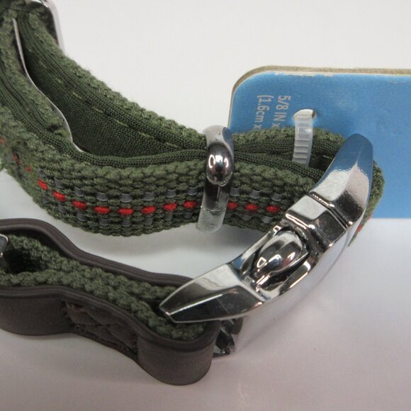 Vibrant Life Dog Collar XS Olive Green Reflective Premium Comfort Metal Buckle - Picture 11 of 12